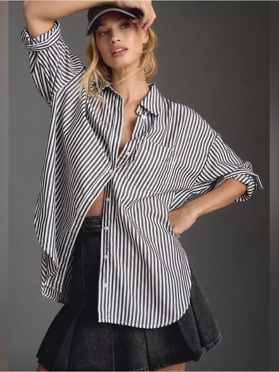 Anthropologie Tops - Anthropologie X Maeve Striped The Bennet Buttondown Shirt